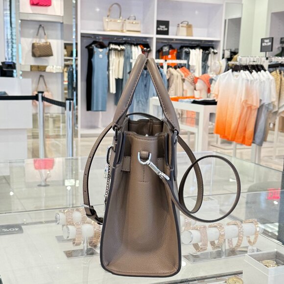 Michael Kors Hamilton Small Satchel Shoulder Bag MK Dust Multi Exotic Embossed - Picture 6 of 14